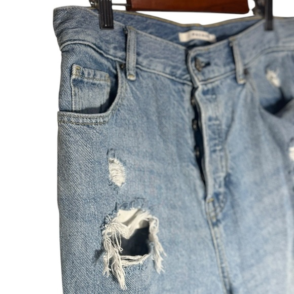 Pacsun Straight Leg Jeans‎ Size 28 High Rise Button Fly Distressed Light Wash - Picture 5 of 11